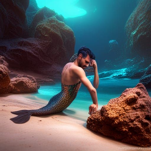 Man as Mermaid Fantasy Concept Art