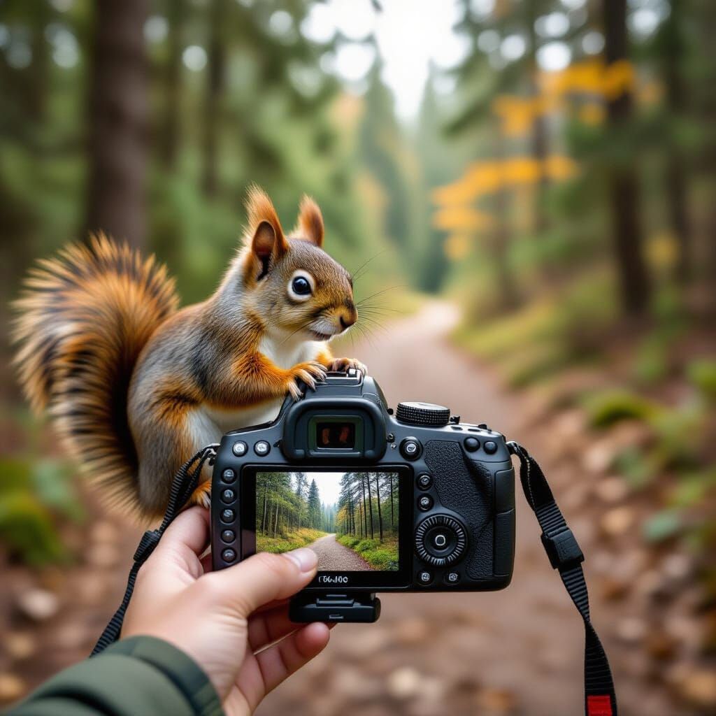 Squirrel Photographer Captures Forest Scene