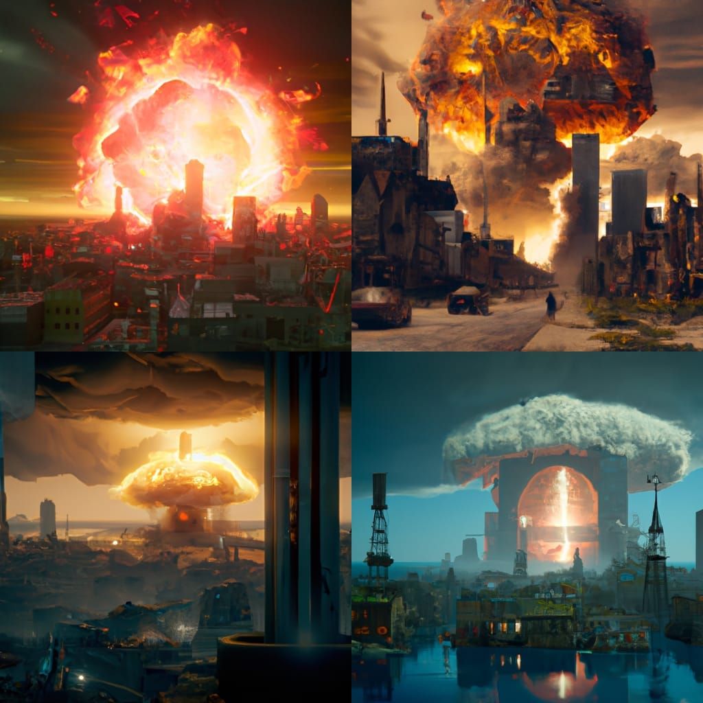 Toronto Nuclear Explosion: Detailed Matte Painting