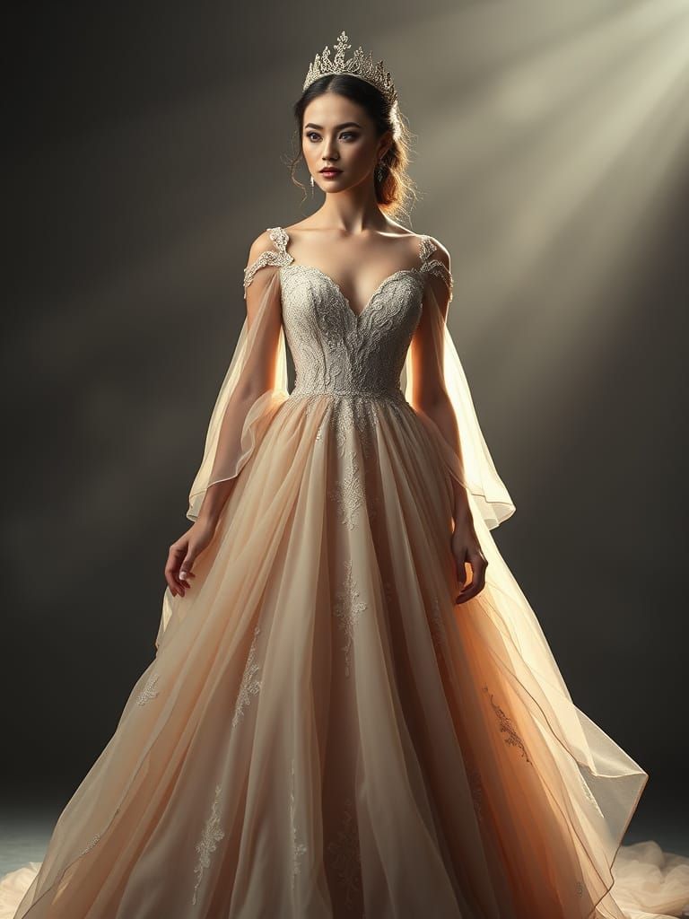 Ethereal Woman in Empire Style Gown