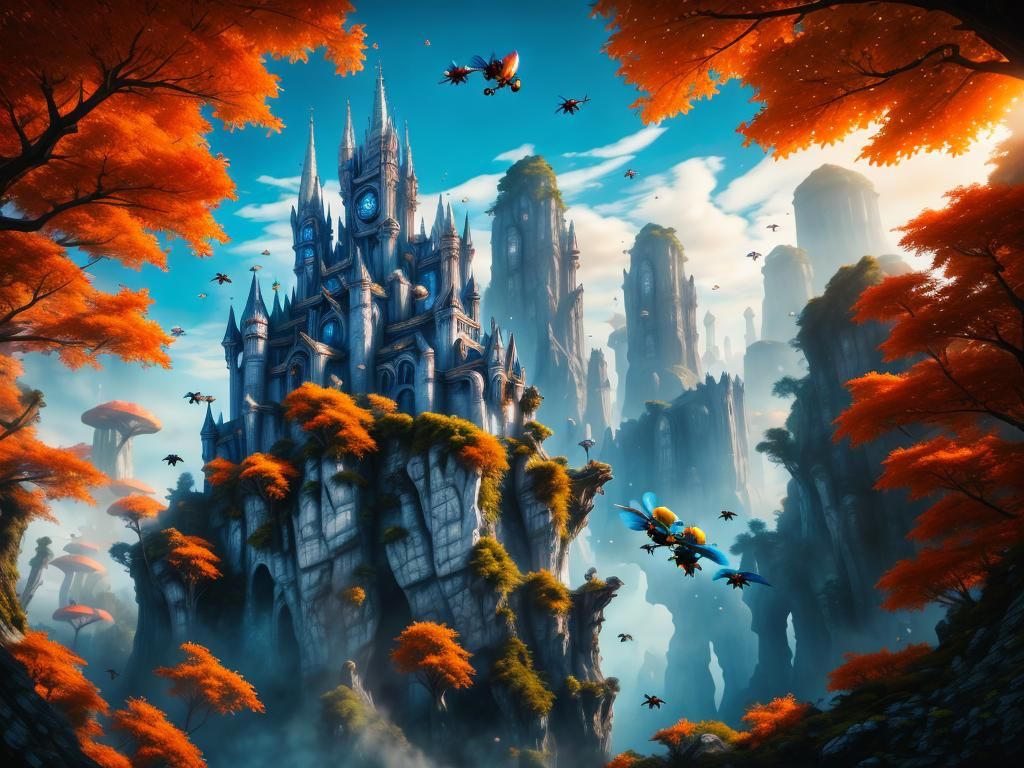 Flyxenfaire Scene in Futuristic Landscape