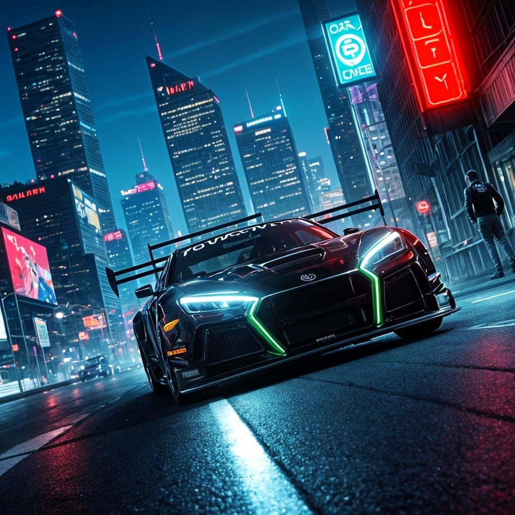 Cyber City Street Racing in Neon Glow