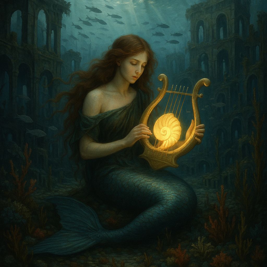 Mermaid's Song in Sunken City: Fantasy Concept Art