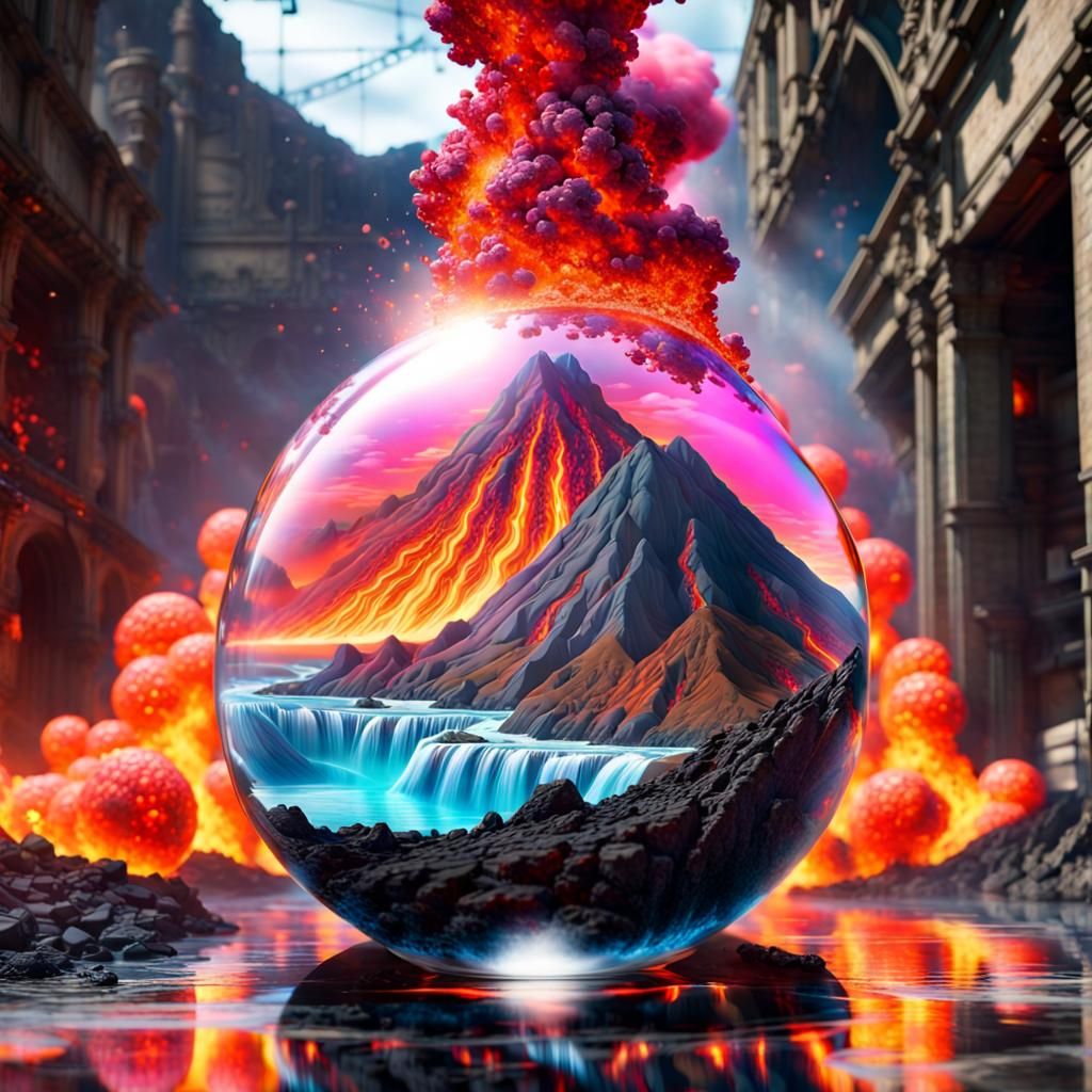 Vulcano In A Glass Orb