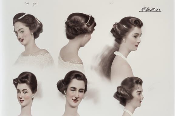 1950s Portrait in Hyperdetailed Art Nouveau Style