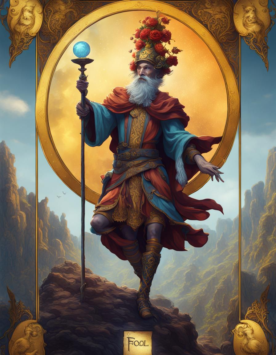 The Fool Tarot Card: Detailed Matte Painting