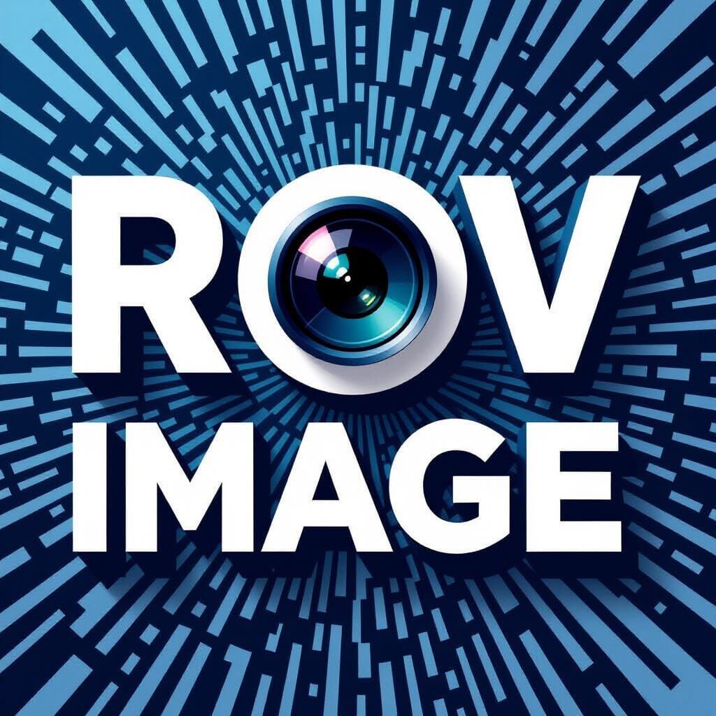 ROV IMAGE Logo: Camera Lens O, Electric Blue & Graphite
