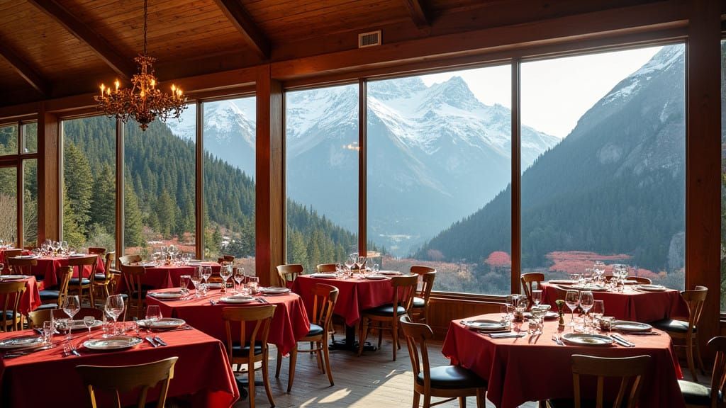 Elegant Winter Wonderland Dining Room in Rustic Style