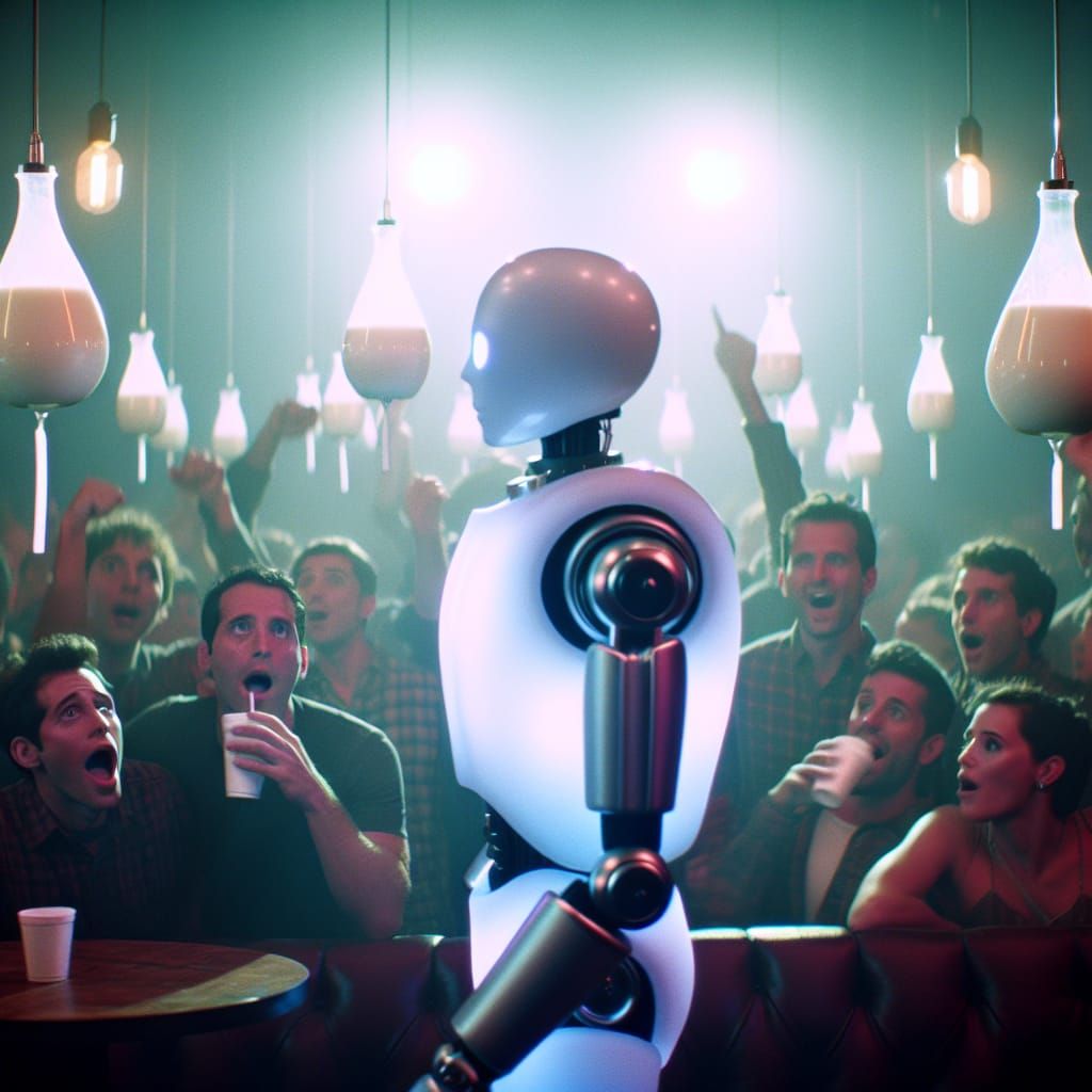 Everyone Else Seems Excited By The Mammal's Fluid Bags But I Robot Need Not Milk So This Night Club Seems Boring III