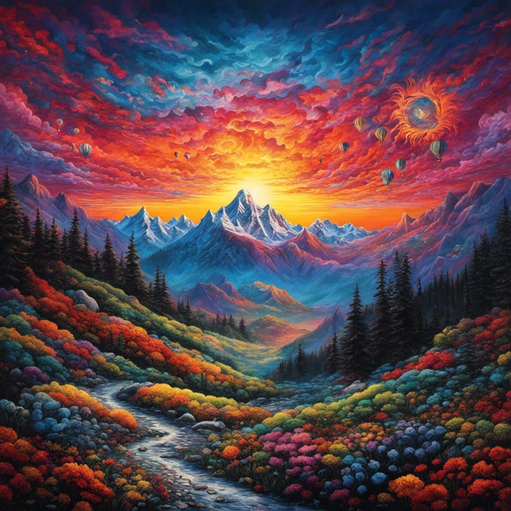 High Gothic Sunrise Over Snowy Mountains