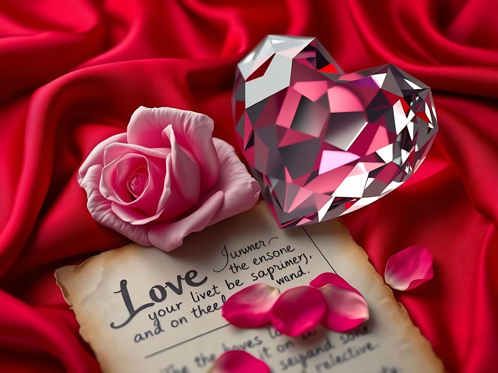 Enchanted Heart of Love in Vibrant Silk Aesthetic