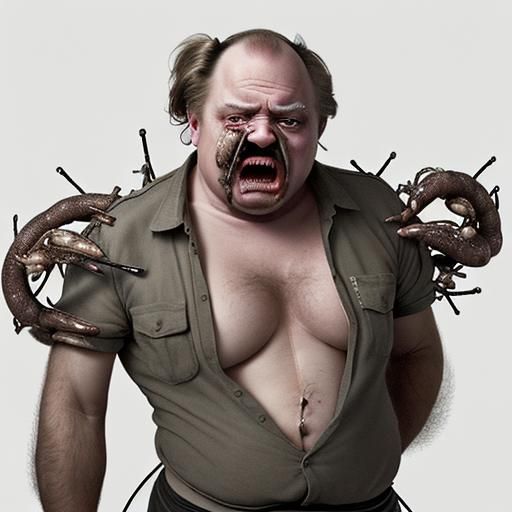 The image is visually unpleasant and evokes a sense of wrongness