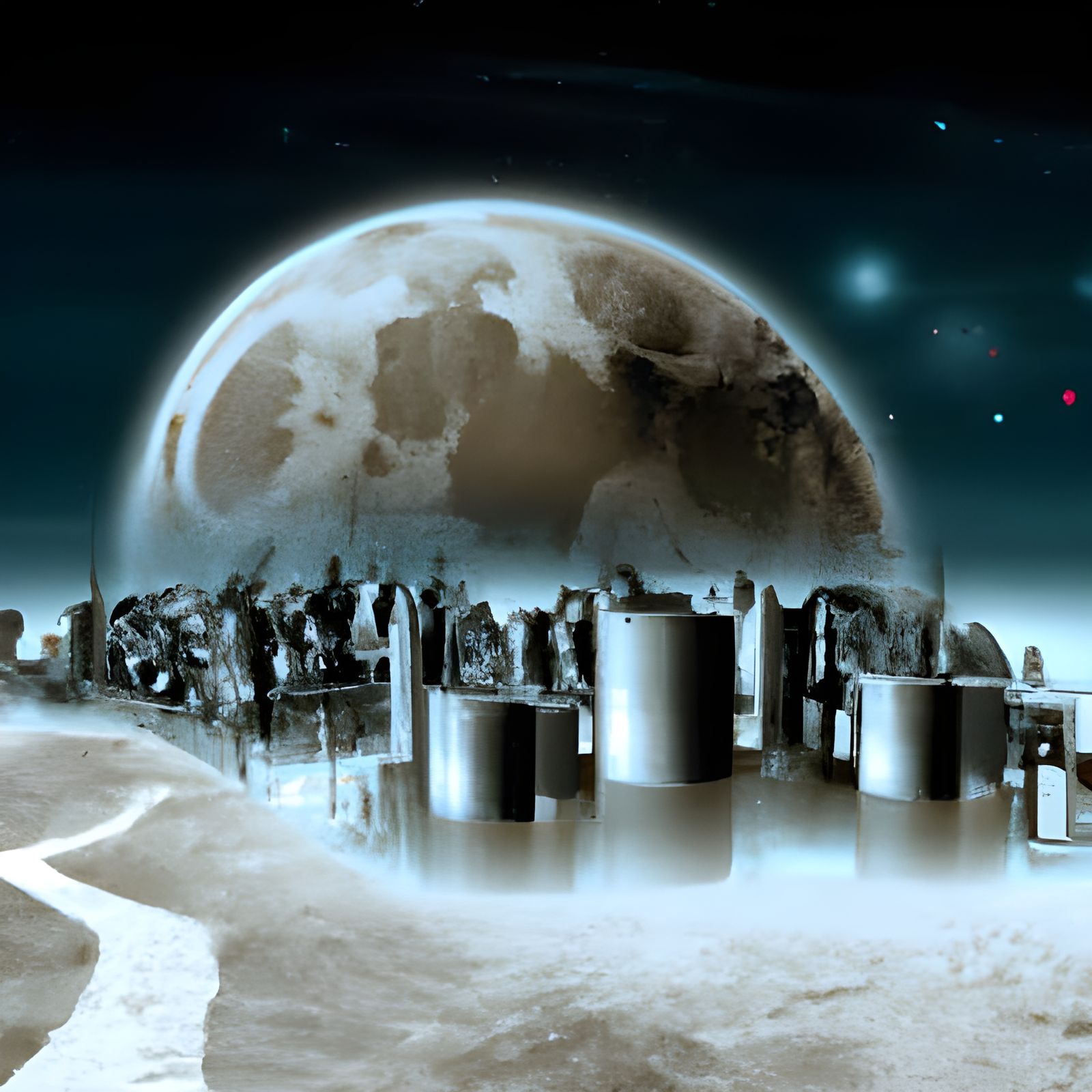 Futuristic City on the Moon