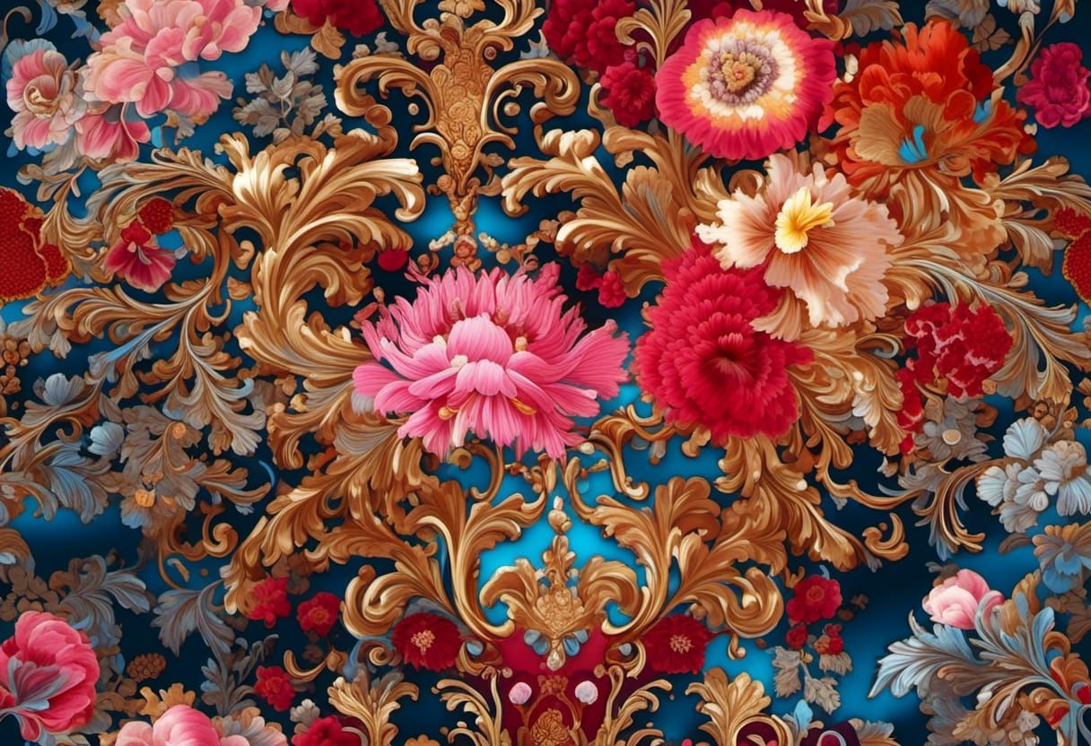 Vibrant Uzbek Silk Fabric with Gold Details