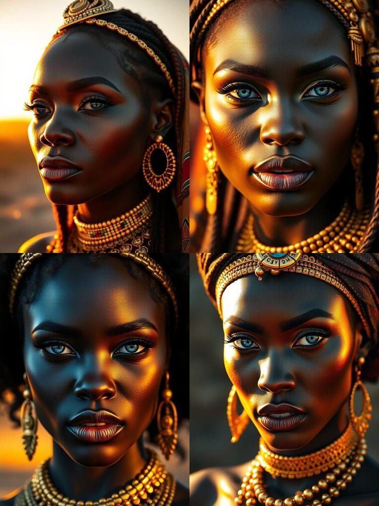 Nubian Queen in Golden Hour Realism