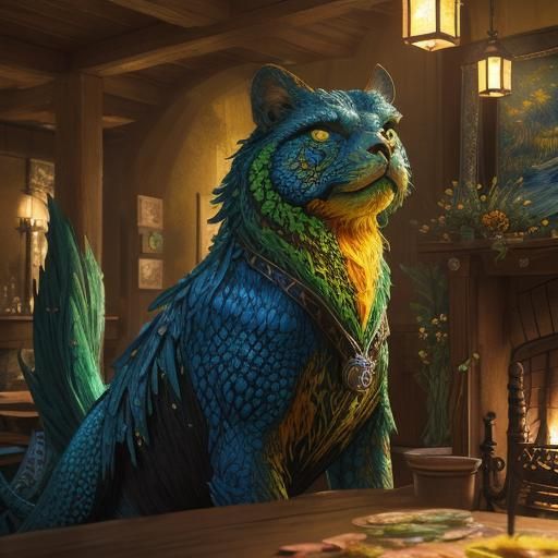 Fantastical Night Cafe in Van Gogh Style