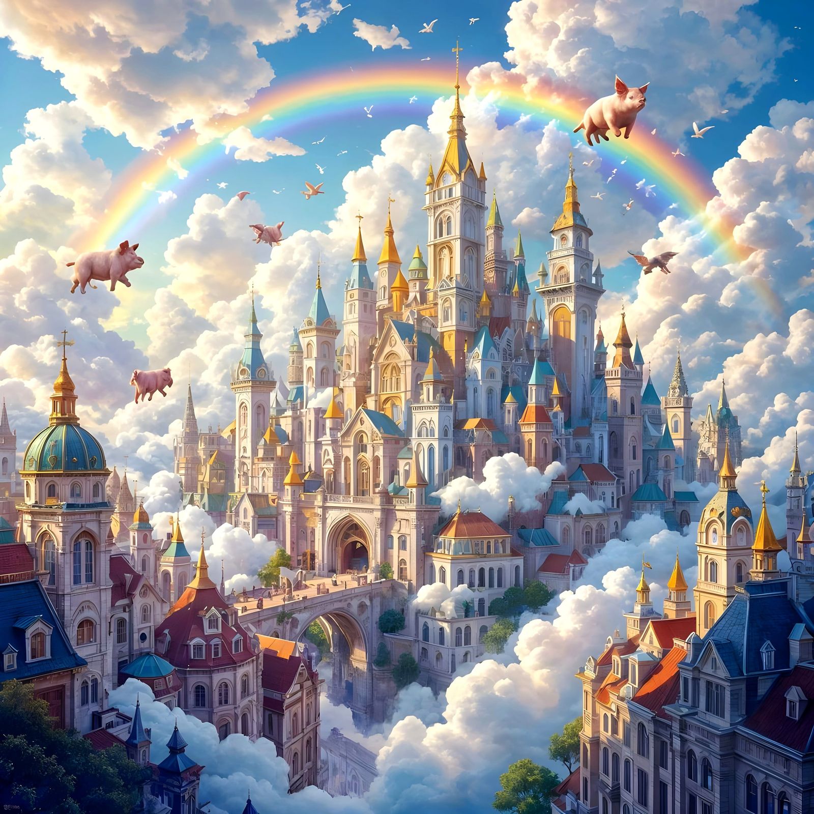Whimsical Fantasy City Panorama