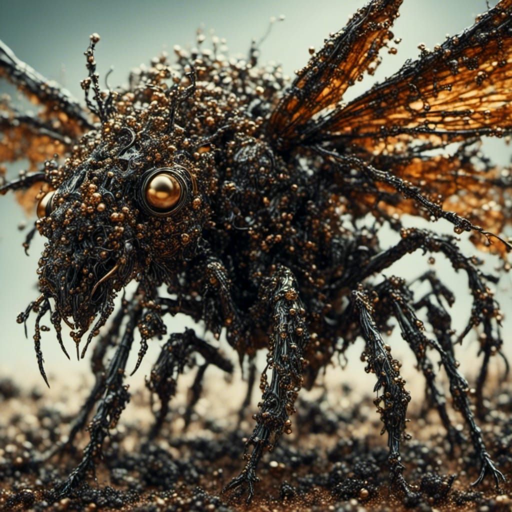 Flying Ants and Mosquitoes Wage War, Hyperrealistic Detail