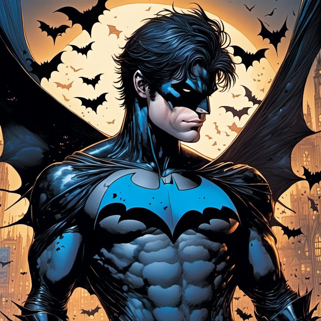 Nightwing's Romantic Struggle: A Hyperrealistic Batman Chara...