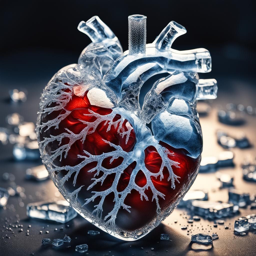 Icy Heart with Cracking Details in HDR