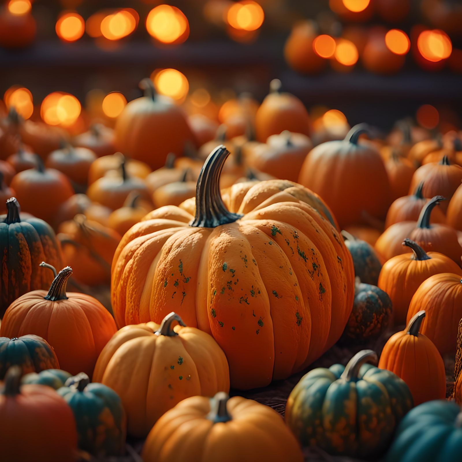 Golden Hour: Realistic Pumpkins and Gourds