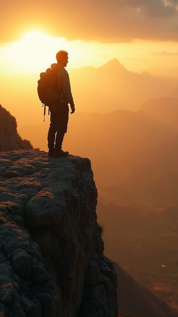 Determined Adventurer Embarks on a Journey of Perseverance