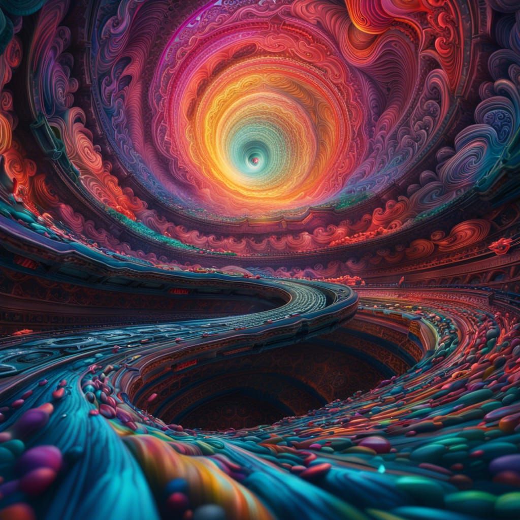 Psychedelic Vortex: Epic Digital Matte Painting