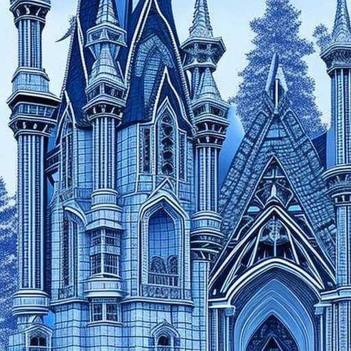 Dragon Skull Castle Blueprint in Da Vinci Style