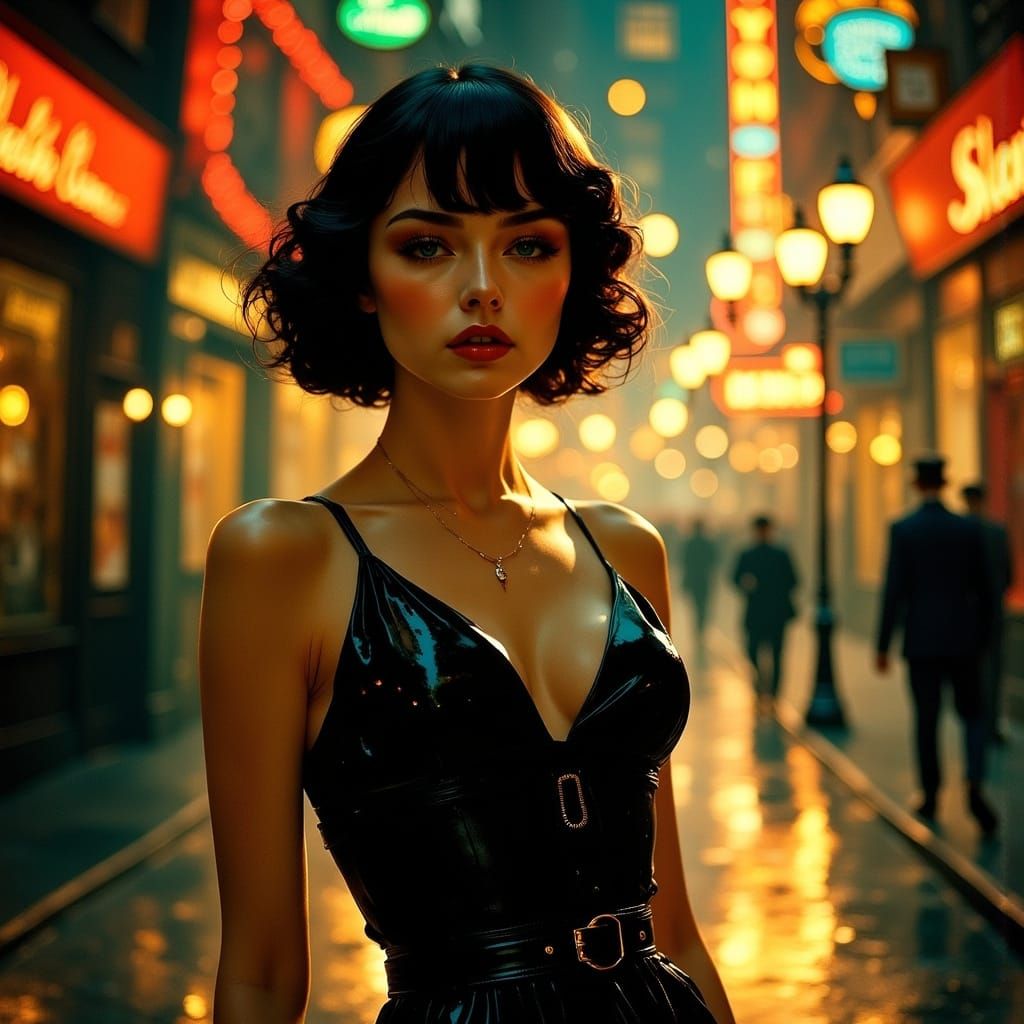 Film Noir Chicago Scene with Gene Tierney