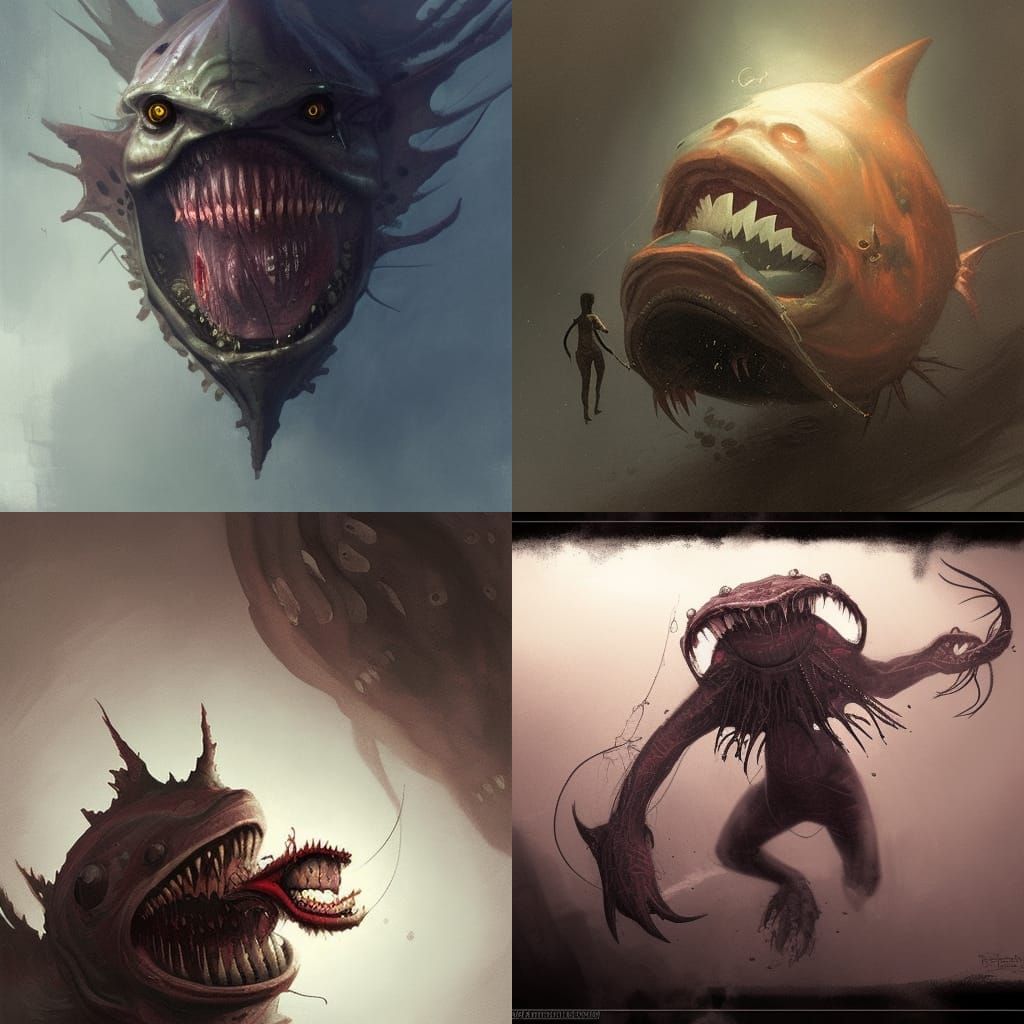 Sinister Angler Fish Humanoid Monster
