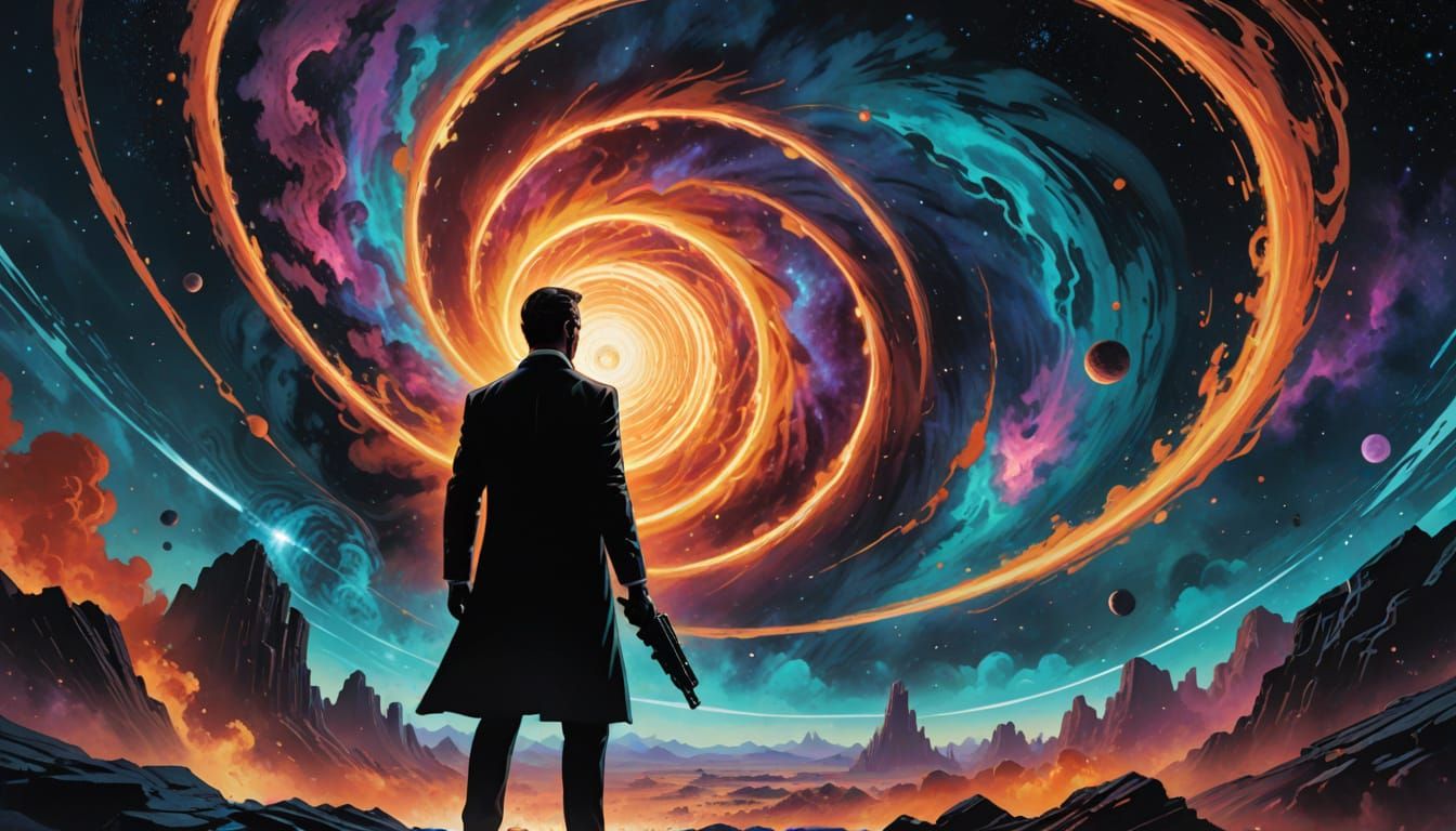 Men in Black Agent in Graphic Novel Style