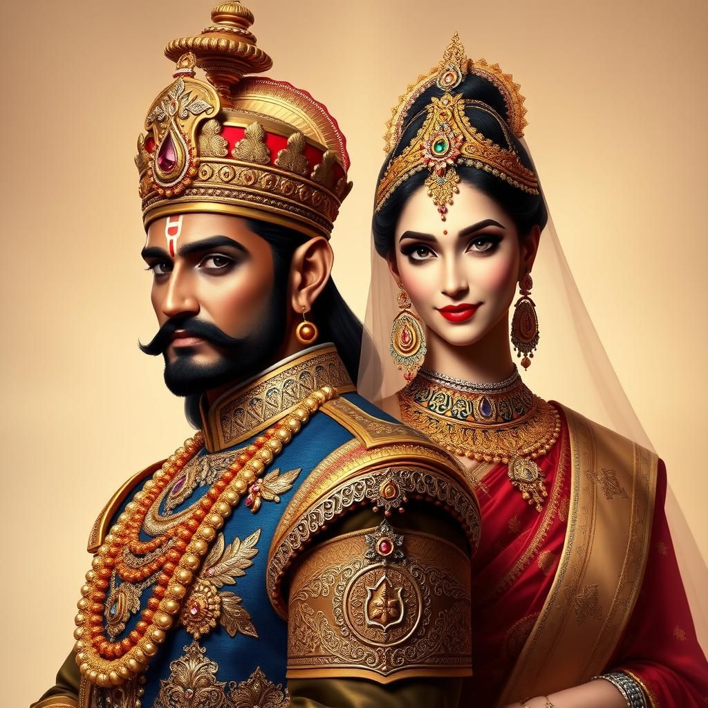 Majestic Emperor and Queen Portrait in RPG Style