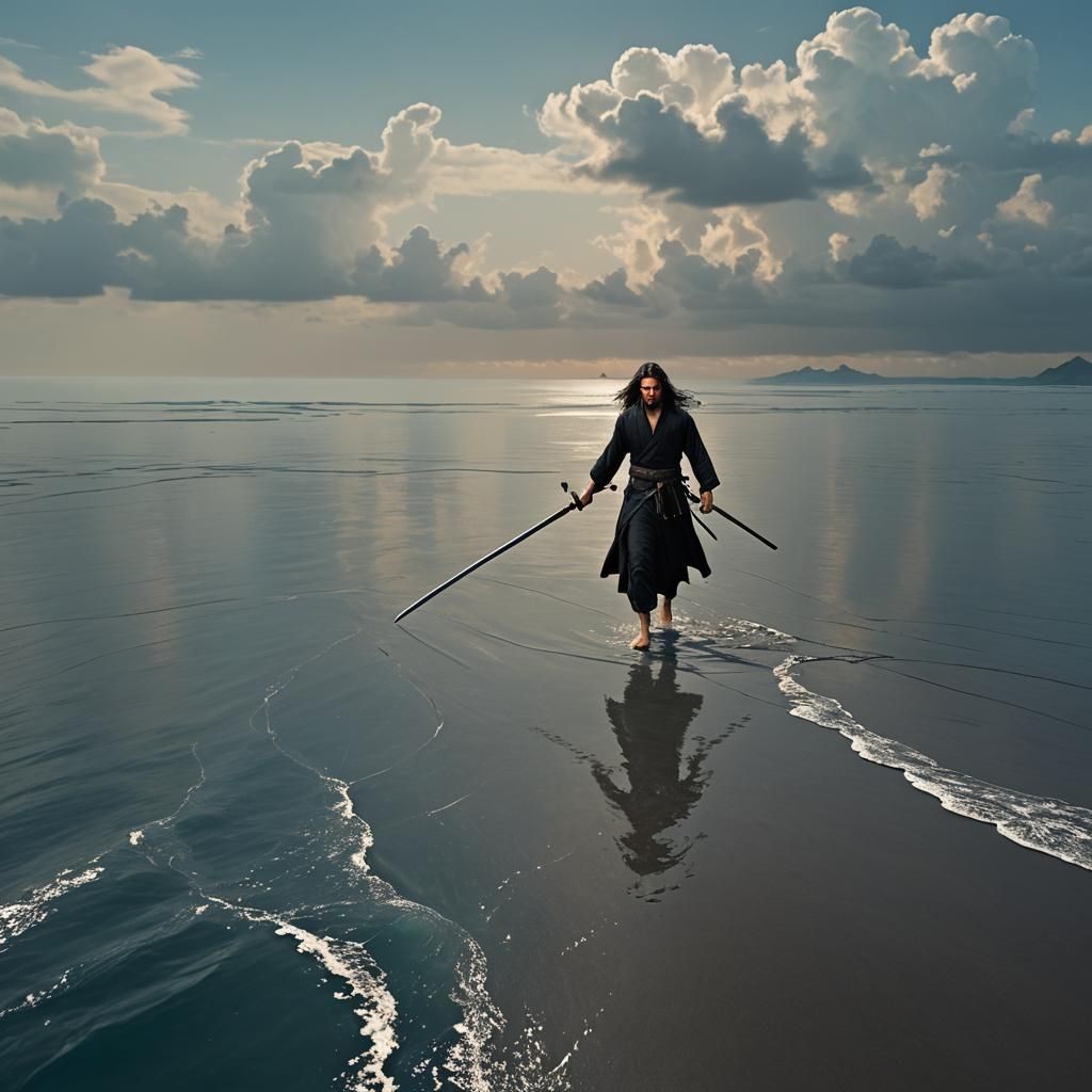 Ocean Runway Model with Katana in Fantasy Art