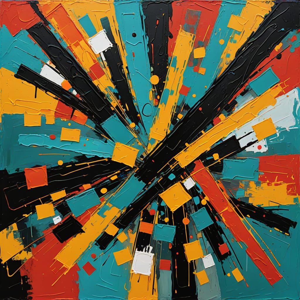 Abstract Composition with Complementary Colors