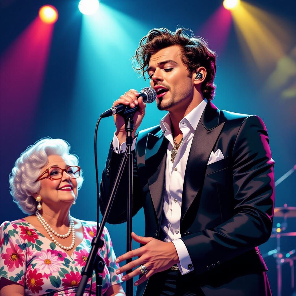 Harry Styles Concert in Comic Book Style