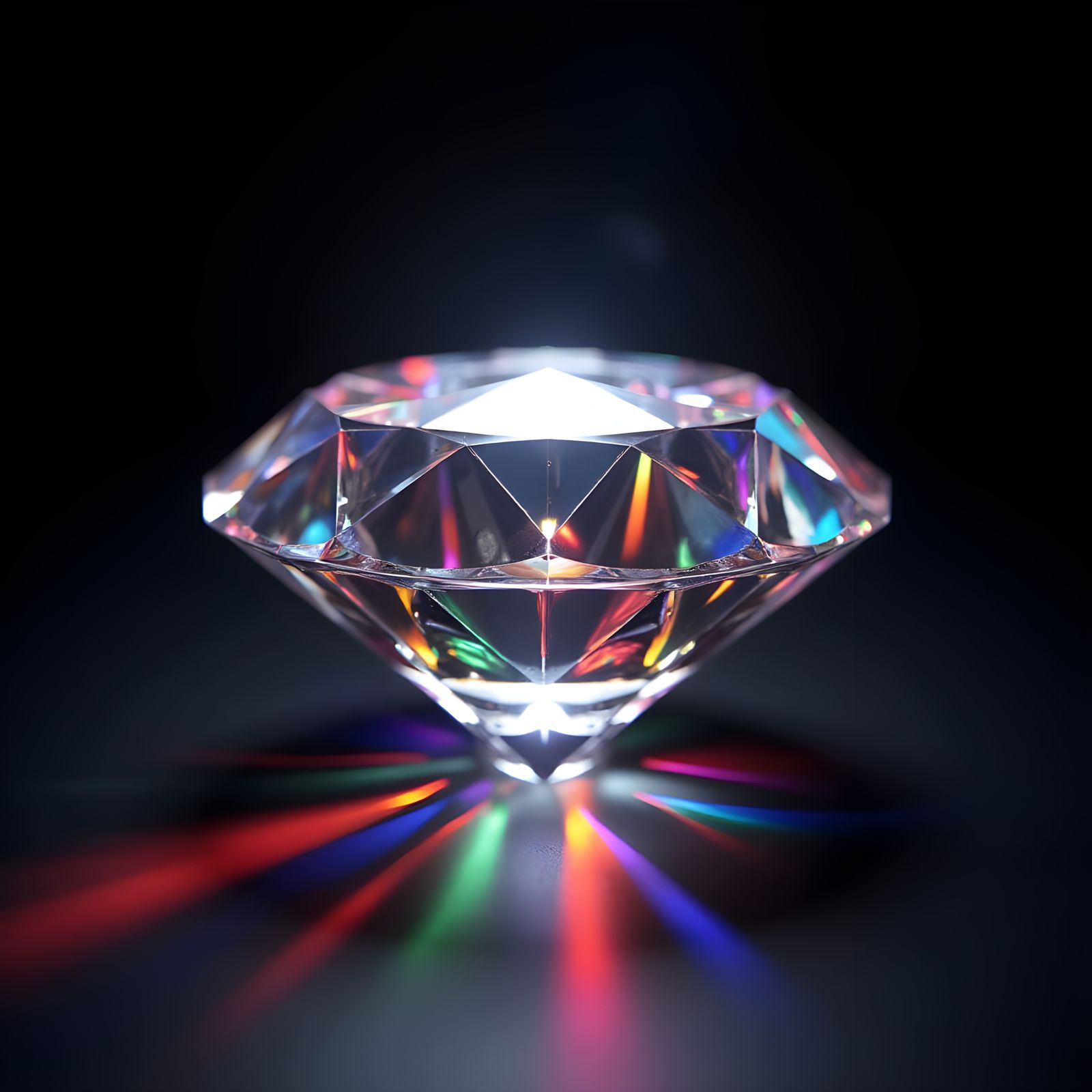 Diamond Refraction Creates Rainbow Light Display