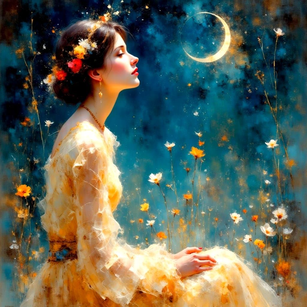 Ethereal Starry Night Dreamscape with Soft Bokeh