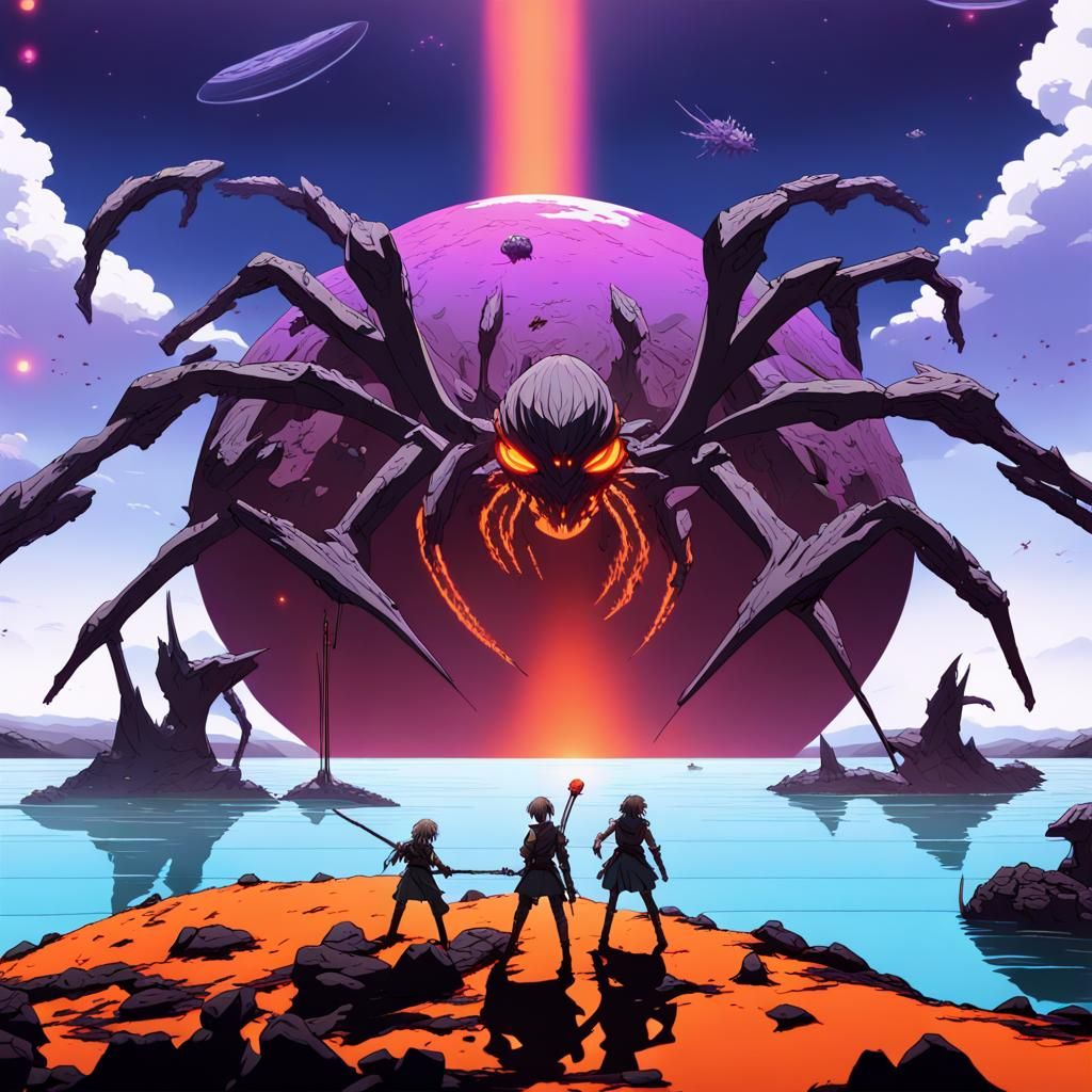 Anime Battle on Purple Lava Planet