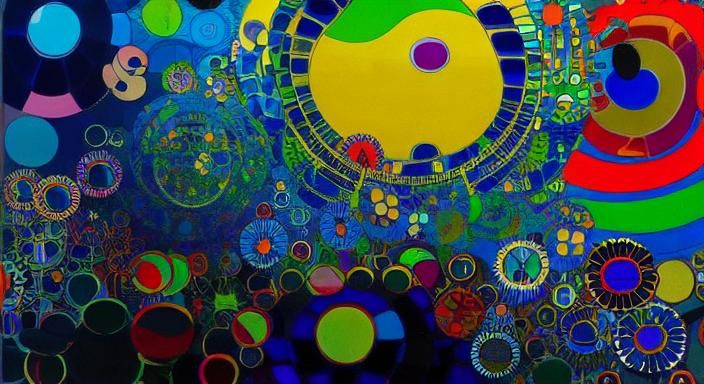 Surreal Geometric Garden Inspired by Takashi Murakami