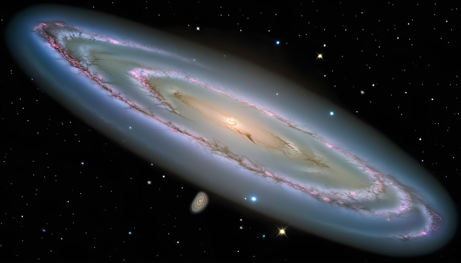 Cosmic Spiral Galaxy in Starry Night Sky