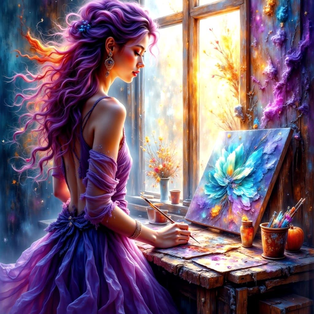 Epic Hyperdetailed Painting with Crepuscular Rays