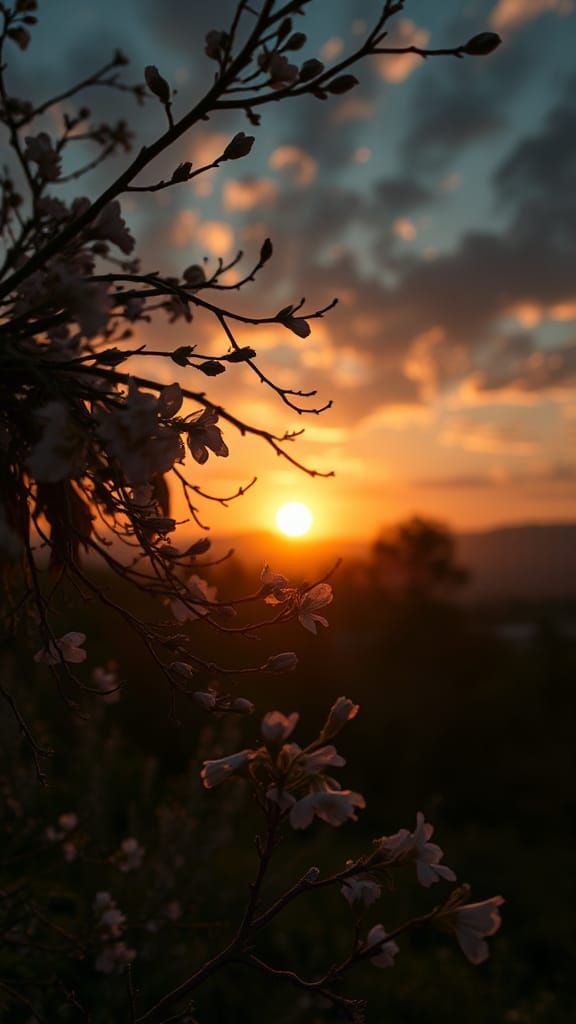 Detailed Sunset Scene in Hyperrealistic Style