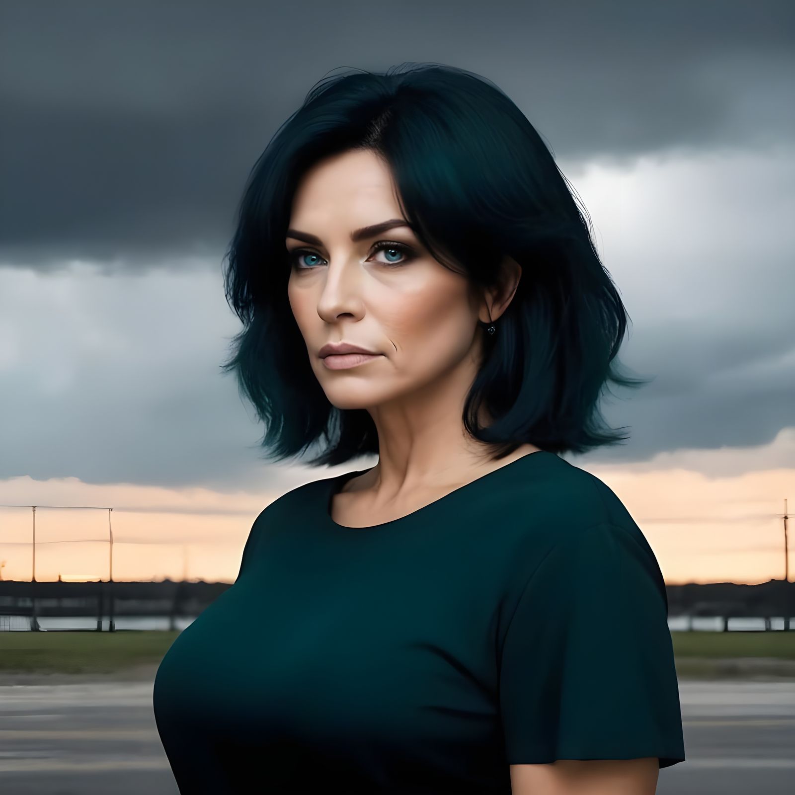 Portrait of a Spry Latina Woman with Teal Eyes