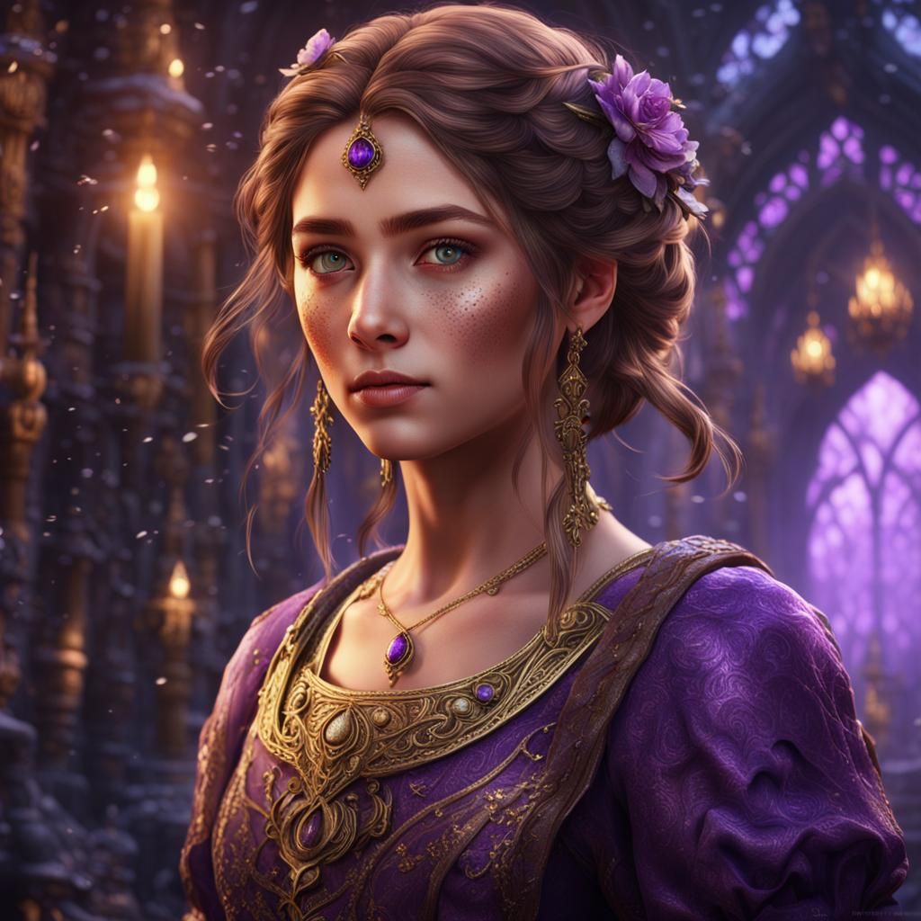 Fantasy Girl Adventure: Detailed Matte Painting in 8K