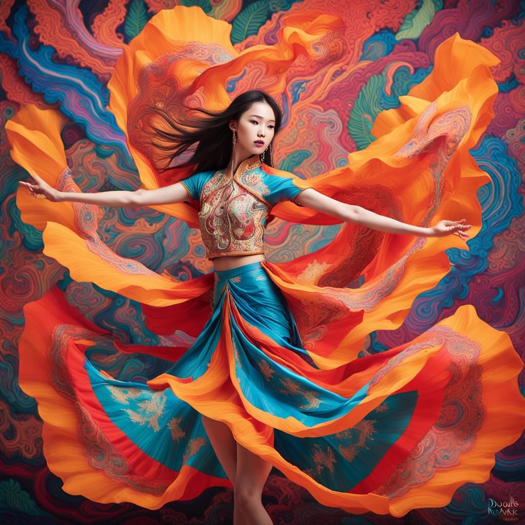 Lisa K-Pop Dances in a Psychedelic Dimension