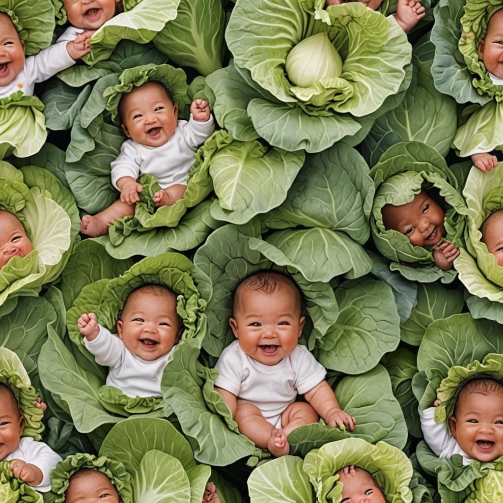 Laughing Baby in Cabbage Patch