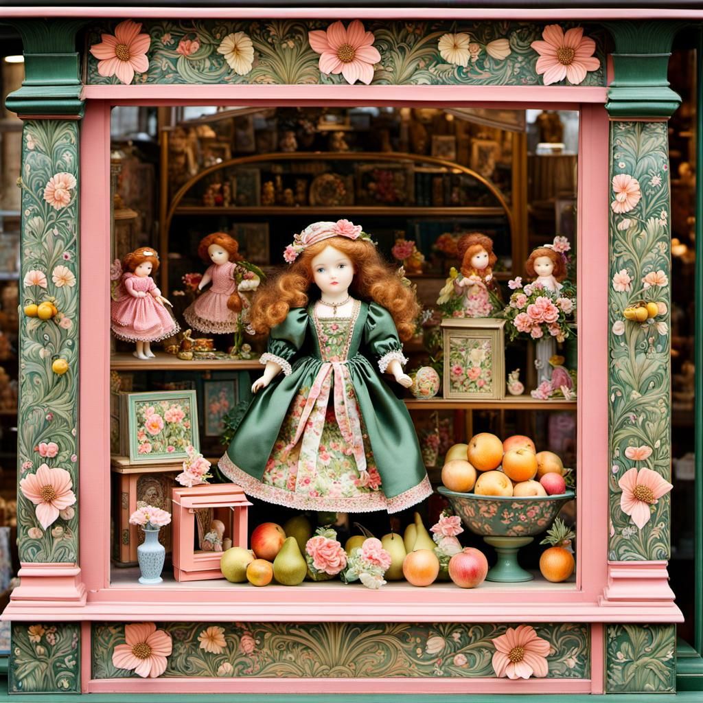 Toy Shop Display in William Morris Style