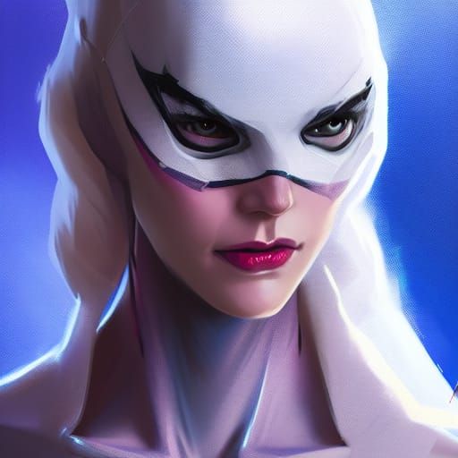 Hyperdetailed Spider-Gwen Portrait in Art Nouveau Style