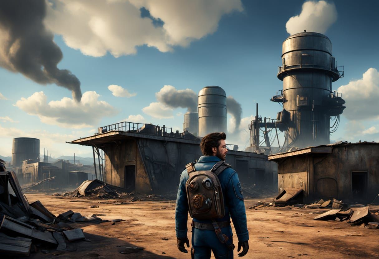 Fallout Vault Dweller in Wasteland Digital Art