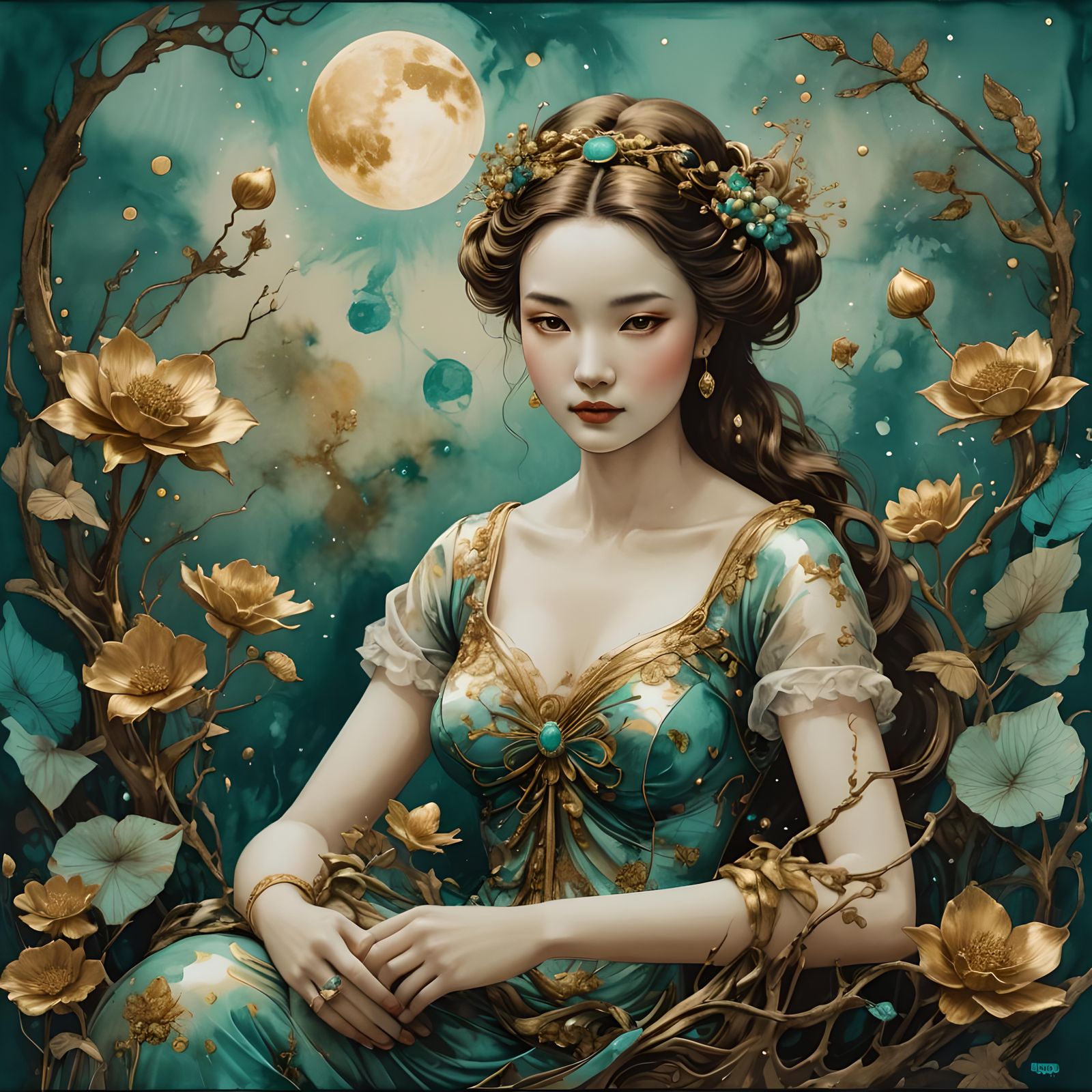 New Life on Venus in Sumi-e Style